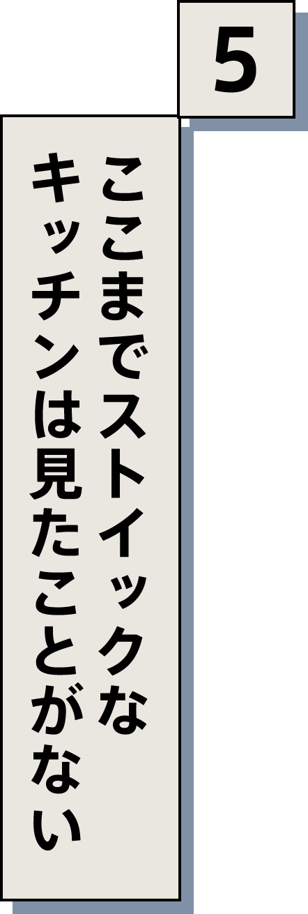 ここまでストイックなキッチンは見たことがない